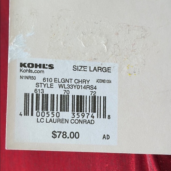 Lauren Conrad Dress Burgundy Boho Wrap Long Sleeve High Low in Size L NWT - Picture 13 of 13